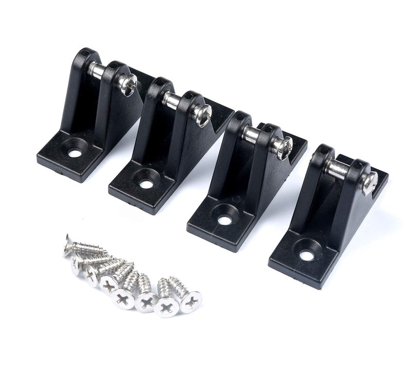 Thorn Boat Deck Hinge Nylon Flat Mount 90, Deck Boat Accessories Fitting Hardware Boat Jaw Slide, Cap Eye End, Bimini Top Hardware, W/Screws Pack of 4, Black - Image 1